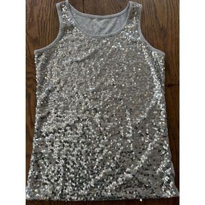 Cherokee Silver Sequin Tank Dress for Girls
